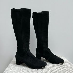 Tory Burch Black Suede Leather Boots